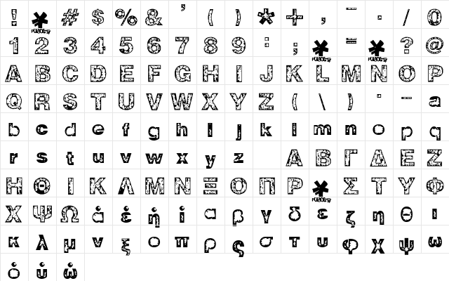 ZWISDOM Regular  glyph index