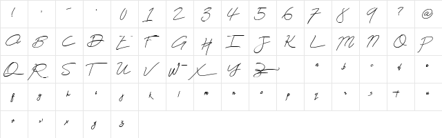 The Bad Weather Demo Regular  glyph index