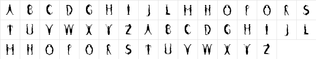Postures MF Initials  glyph index