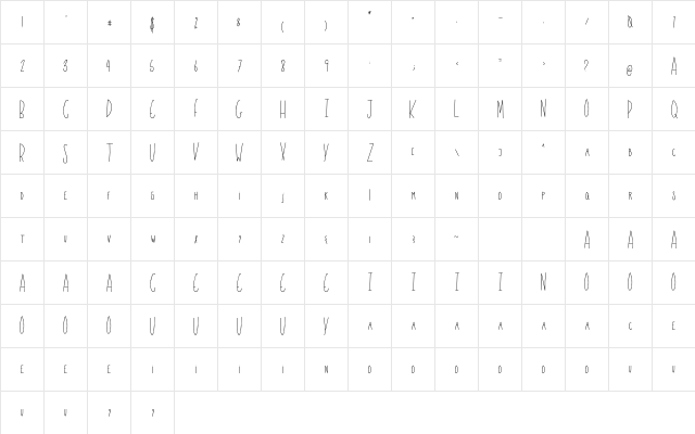 LowBeam Regular  glyph index