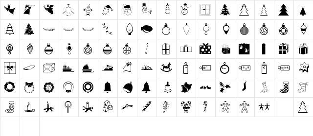 BAIKALfont Regular  glyph index