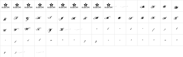 Dirty & Classic by Billy Argel Regular  glyph index