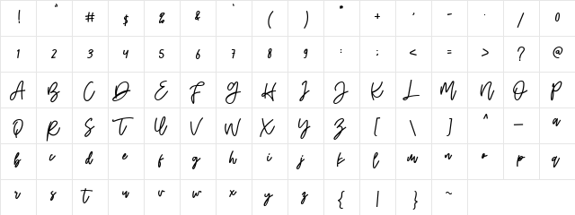 Octobre Regular  glyph index