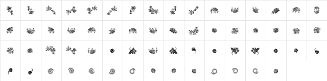 Floreale Two Regular  glyph index