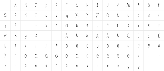 Zayd Regular  glyph index