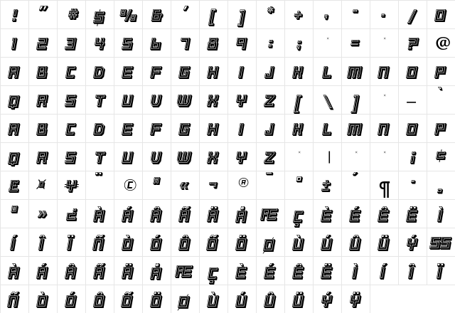BassetRR Regular  glyph index