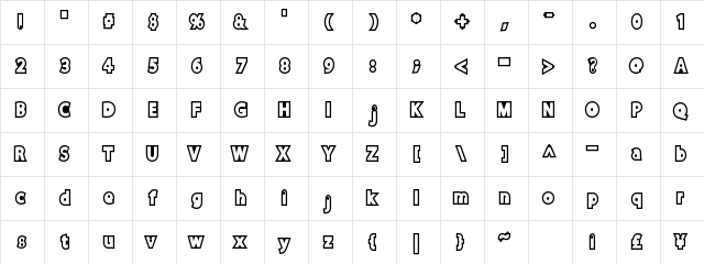 DiscoRush Regular  glyph index