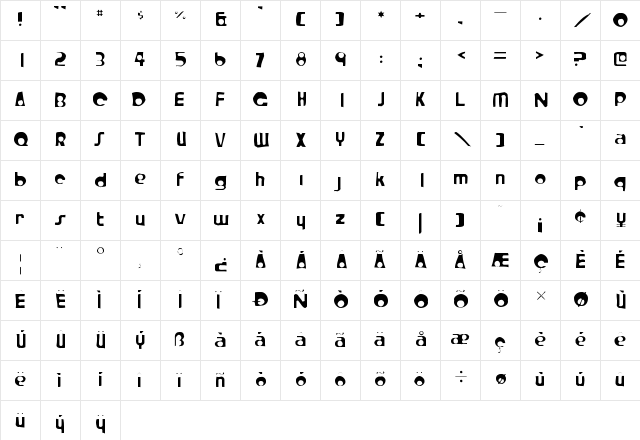 Crystal Radio Kit Gaunt Regular  glyph index