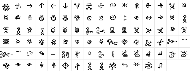 Coltello-Figure Regular  glyph index