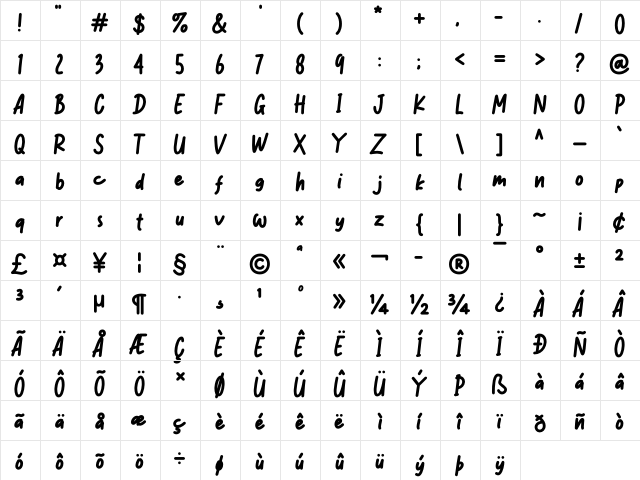 Jungle Monkey-Personal Use Regular  glyph index