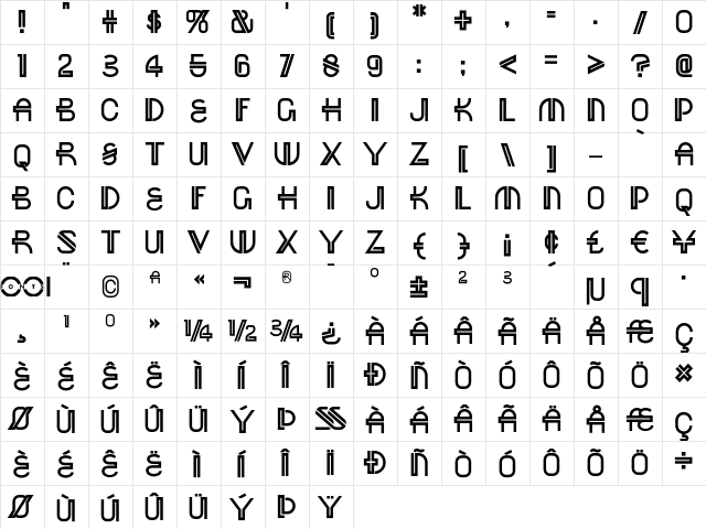 Red October NF Regular  glyph index