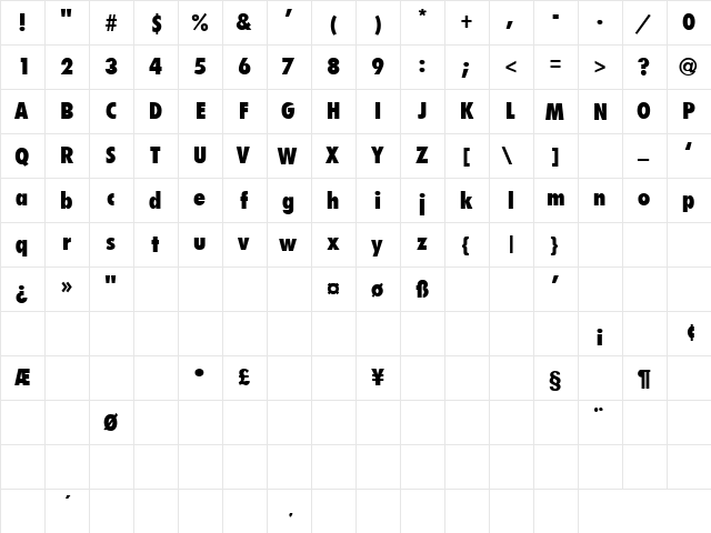 Living 3 Regular  glyph index