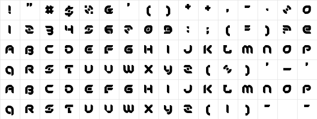 Peace And Equality Regular  glyph index