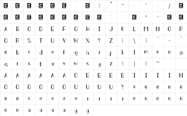 Strip Deco Free  glyph index
