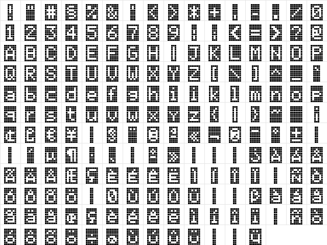 CallOne-Negativ Regular  glyph index