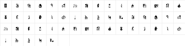 formes2 Regular  glyph index