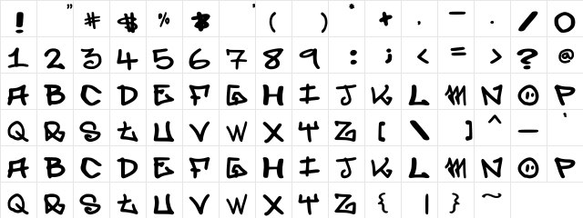 elevenoone hand1  glyph index