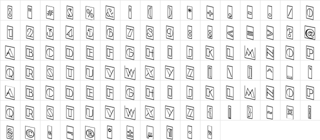 a_BentTitulCmDnOtlNr Regular  glyph index