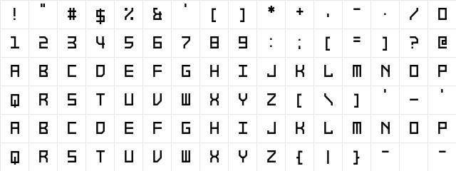 Migraine Machine Regular  glyph index