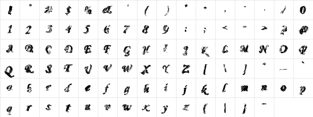 MonoMadness Regular  glyph index
