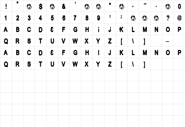 Kima Regular  glyph index