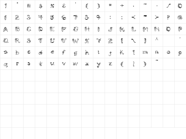 CK Pumpkin Patch Regular  glyph index