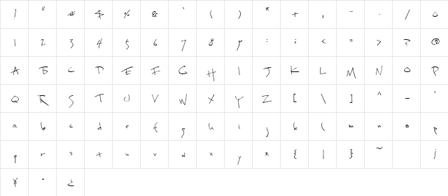 OmiyageAL Regular  glyph index