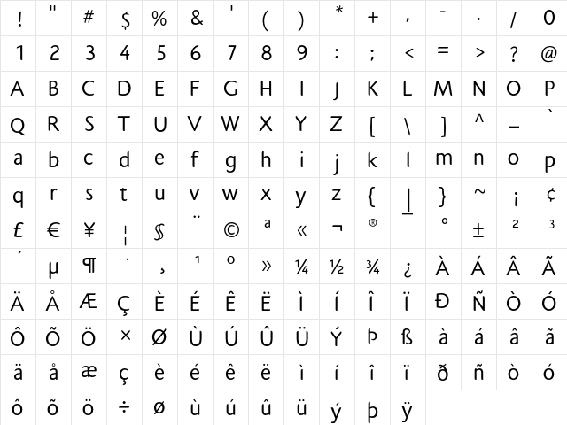 AiPaiNutaaq Regular  glyph index