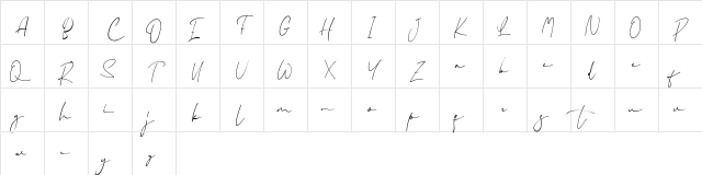 Baliosa FREE Regular  glyph index