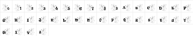 Springy Bunny Regular  glyph index