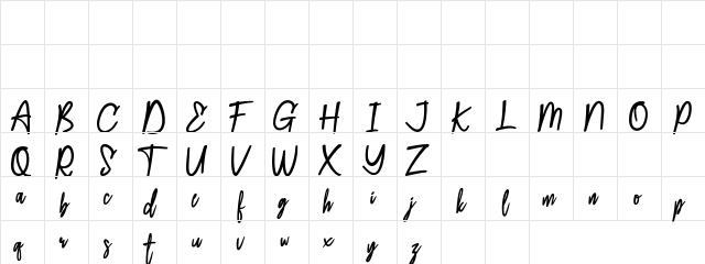 sweatty Regular  glyph index