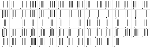 MC morse_VanDuuren_7_Unit BC Regular  glyph index