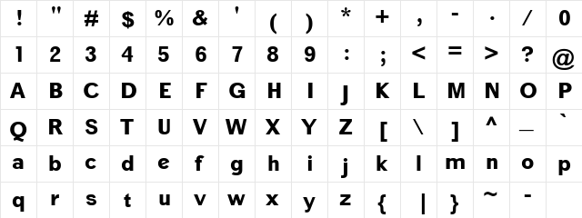 Ziclose Normal  glyph index