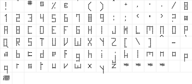 Chain Letter Regular  glyph index