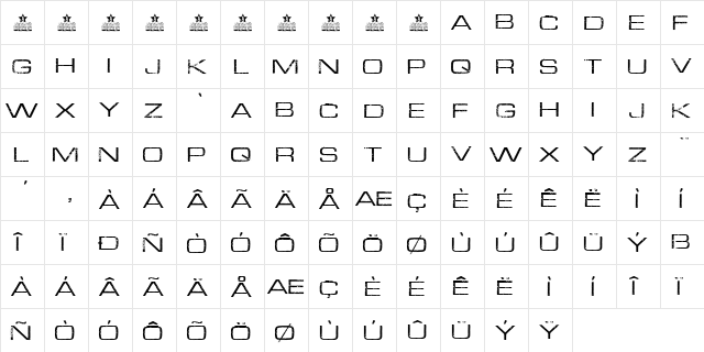 AURORA Regular  glyph index