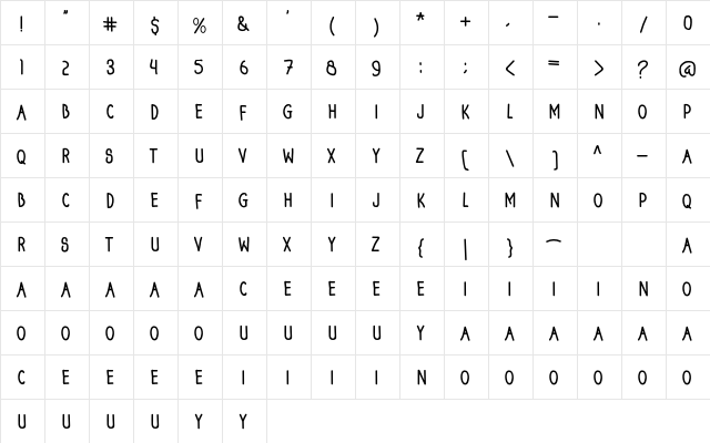 Christmas Holiday Regular  glyph index