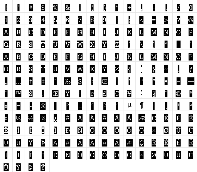 a_NoterCm Regular  glyph index