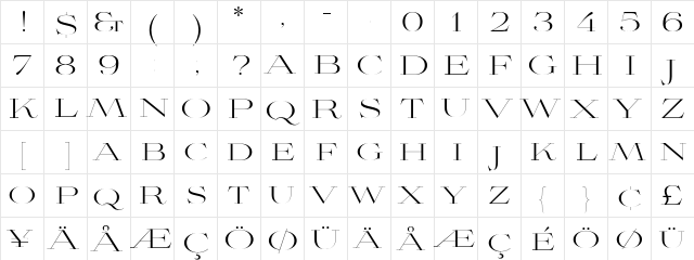 AvianoDidone Light  glyph index