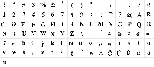 Cheap Ink killed my Printer Regular  glyph index