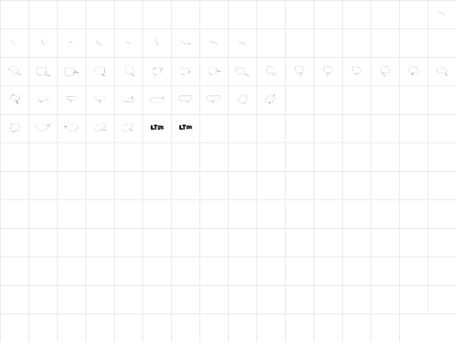 Freaky Comment Balloons LT Regular  glyph index