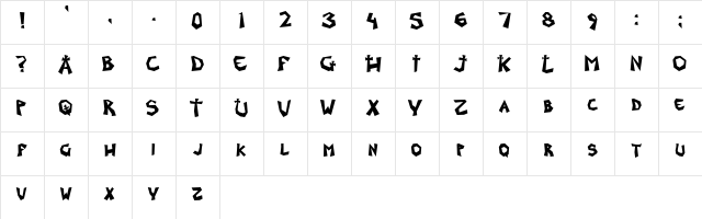 Grave Dirt Regular  glyph index