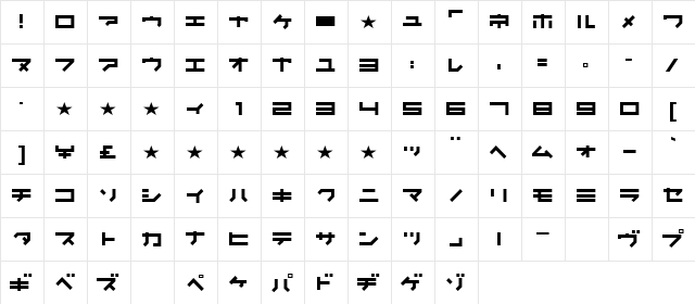 Kunstware2.0 KAT 2.0 KAT  glyph index