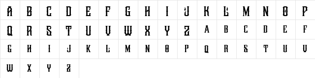 Legendaire FREE Regular  glyph index