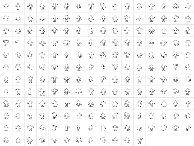 Kinnihuman 3D Regular  glyph index