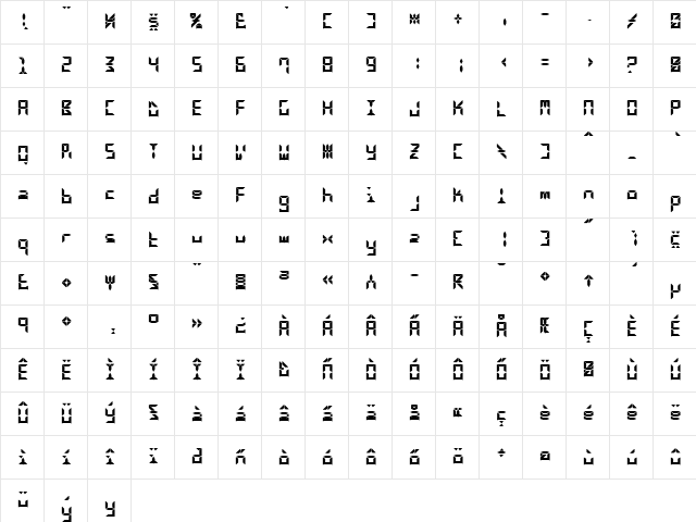 Calculus Regular  glyph index