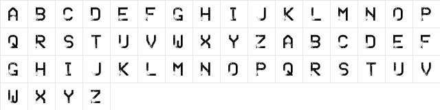 Sandy Ravage Regular  glyph index