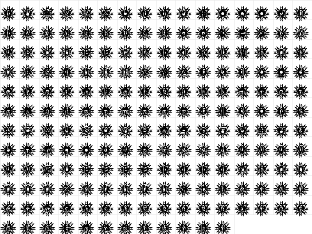 DTC Brody M50 Regular  glyph index