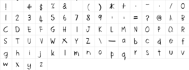 CakorAyam Regular  glyph index
