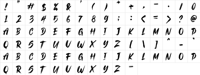 The Kallman Regular  glyph index