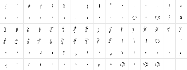 Club Fluffy Regular  glyph index